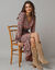Robe longue boutonn&eacute;e imprim&eacute;e, taille smock&eacute;e (multicolore)