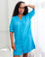 Chemise de nuit gaze de coton (bleu)