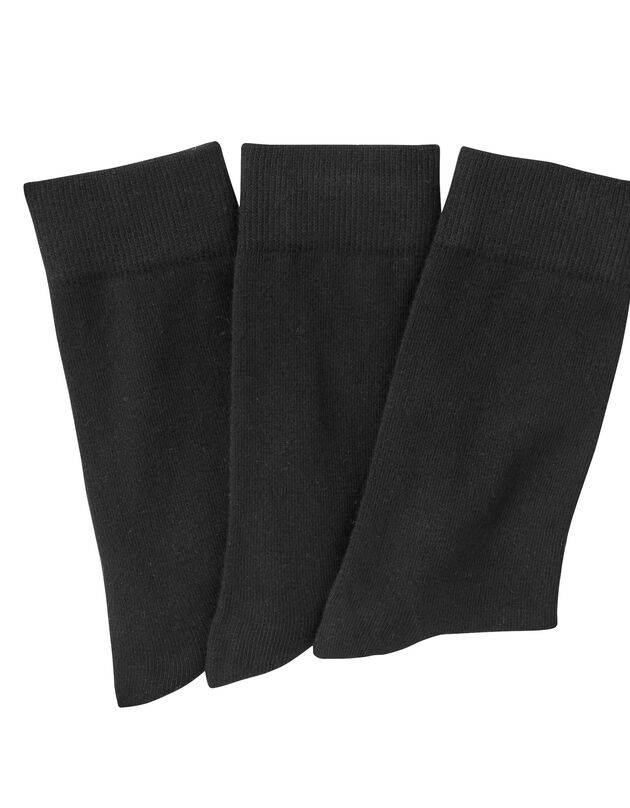 Mi-chaussettes basiques - lot de 3 paires (noir)