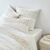 Linge de lit blanc brod&eacute; feuillage - coton 57 fils/cm&sup2; (blanc)