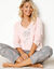 Pyjama en coton manches longues imprimé roses (gris / rose)