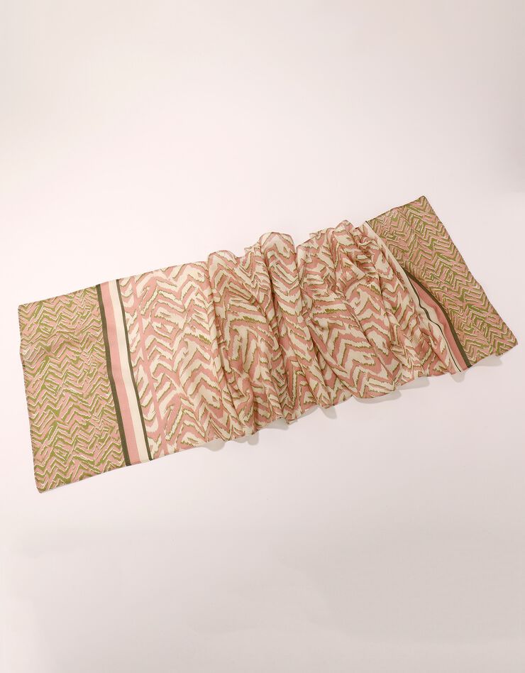 Foulard fabriqué en France imprimé peau de bête, 198x38 cm - coton biologique(1) (rose) Foulard fabriqué en France imprimé peau de bête, 198x38 cm - coton biologique(1) (rose)