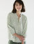 Chemisier broderie anglaise, smocks et col volanté (vert amande)