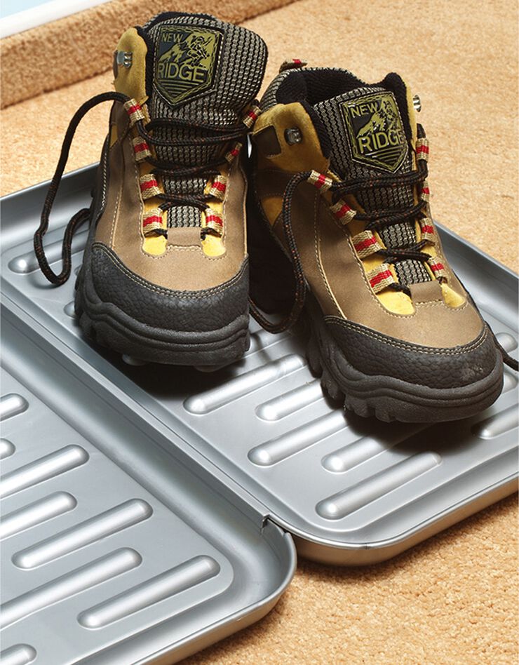 Plateau d’égouttement pour chaussures - lot de 3 (gris)