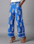 Pantalon large raccourci, imprimé bandana (bleu)