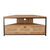Meuble TV d'angle bois et rotin (bois)