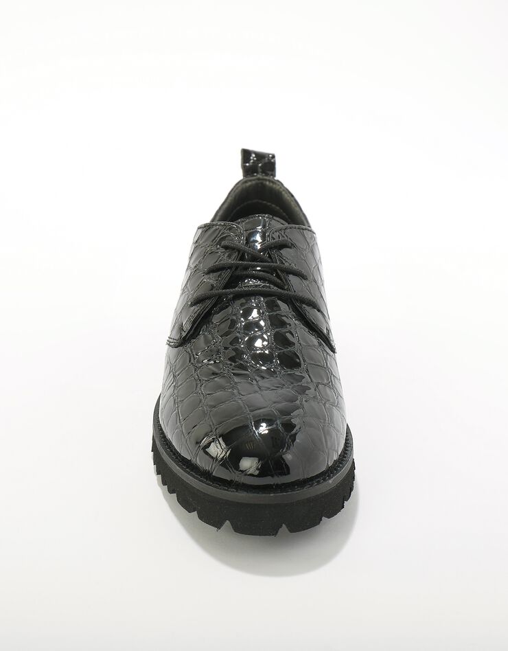 Derbies vernies à lacets en cuir  (noir)
