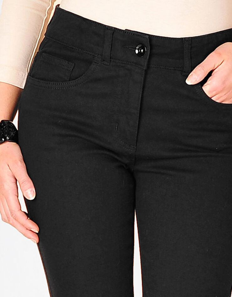 Pantalon droit gainant - petite stature entrej. 75 cm (noir)