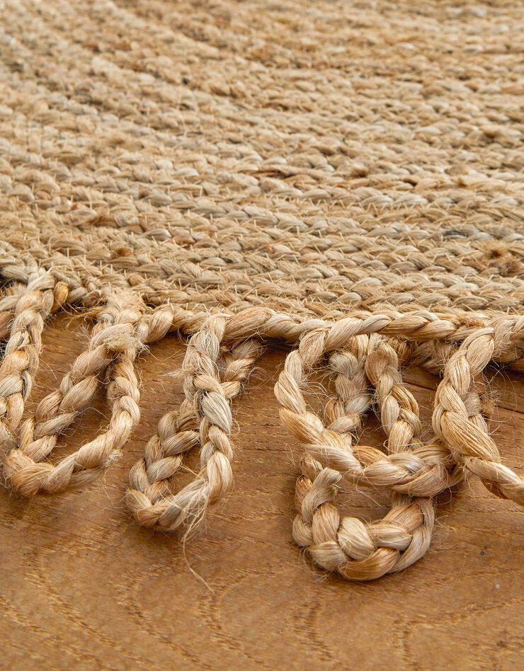 Tapis rond jute naturelle contour bouclette (jute)