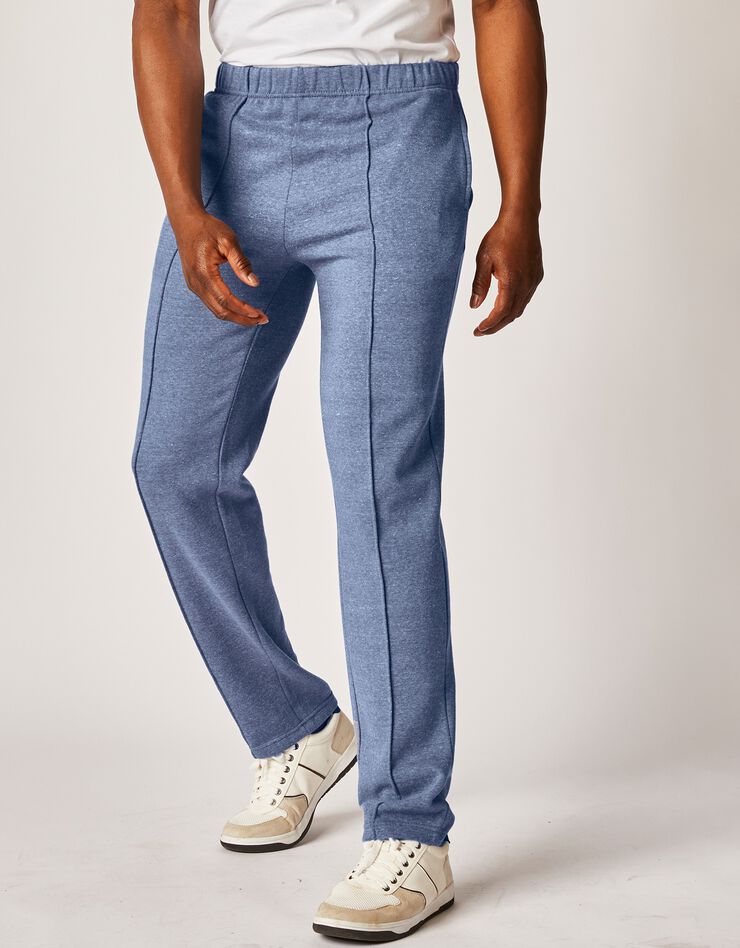 Pantalon loisirs molleton, bas droits (bleu jean)