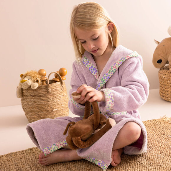 Peignoir de bain enfant &agrave; capuche &eacute;ponge coton - 340 g/m&sup2; (parme)