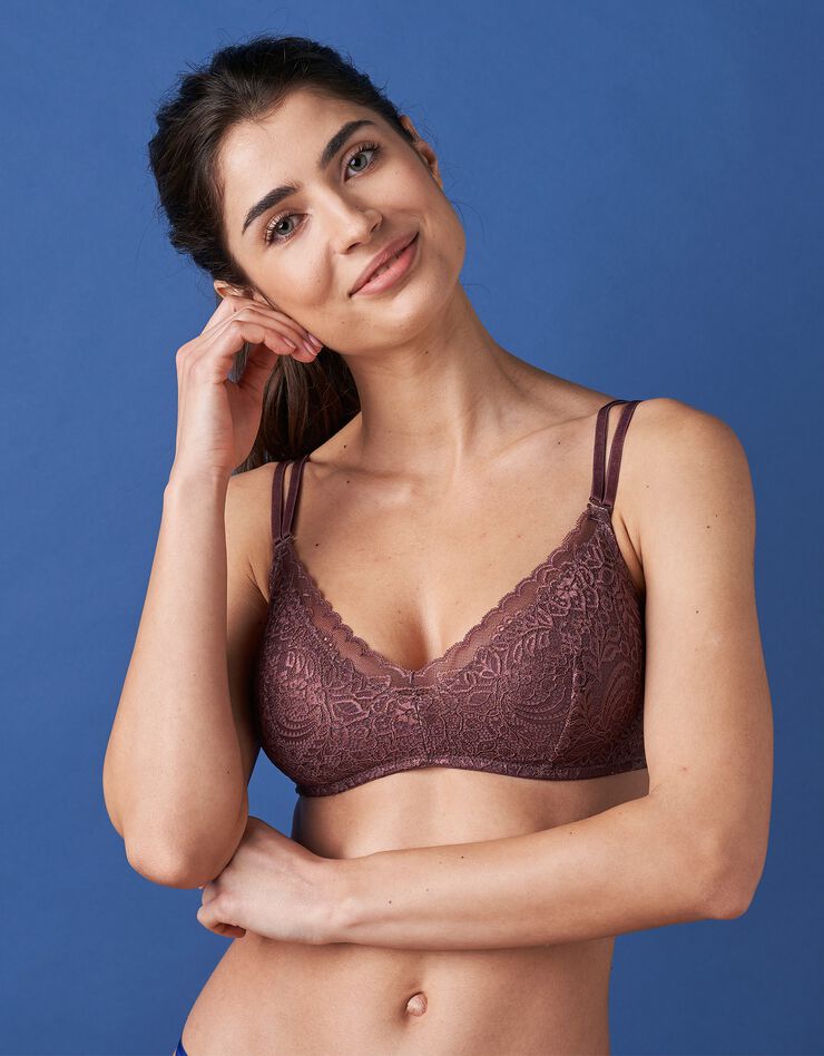 Soutien-gorge forme triangle bretelles repositionnables - sans armatures (marron glacé) Soutien-gorge forme triangle bretelles repositionnables - sans armatures (marron glacé)