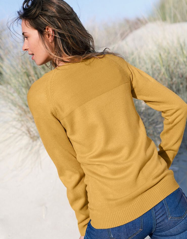 Pull marinière manches longues uni (bois de rose)