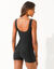 Combishort de bain imprim&eacute; Lohena (noir / orange)