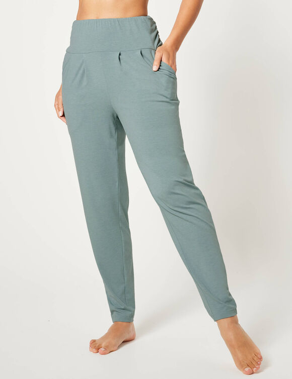 Pantalon de yoga en maille, coupe ultra confort (vert d'eau)