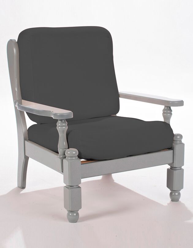 Housse extensible unie spéciale fauteuil rustique (gris)
