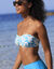 Haut de maillot de bain avec armatures Linao - forme bandeau (turquoise / écru)