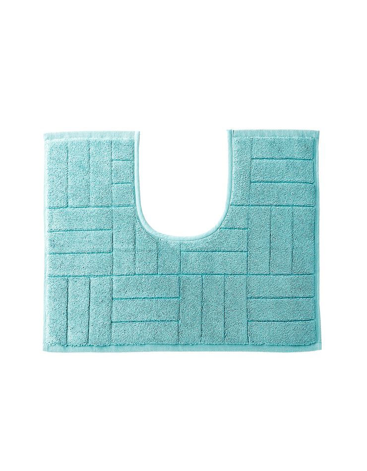 Tapis de bain éponge motif parquet (vert d'eau)