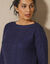 Pull tunique boutonné, toucher doux (bleu encre)