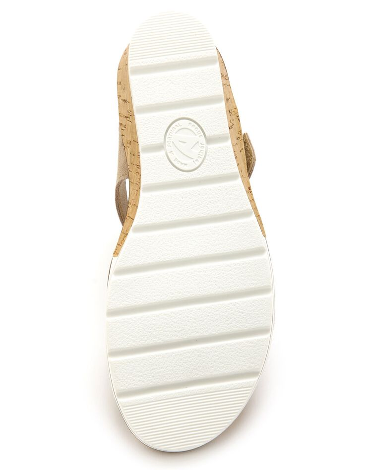 Sandales scratchées, petit compensé (beige) Sandales scratchées, petit compensé (beige)