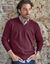Pull col V 80% laine (bordeaux)