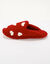 Chaussons forme mules imprim&eacute; coeur (rouge)