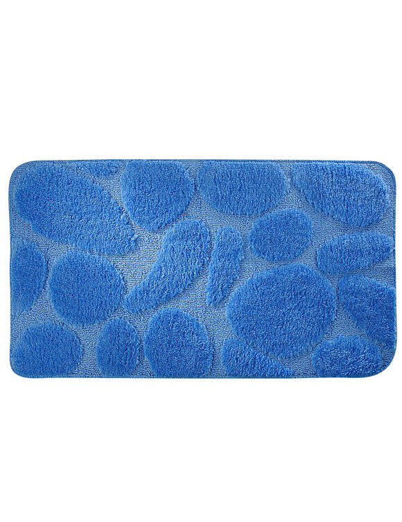 Tapis de bain motif galets (bleu dur)