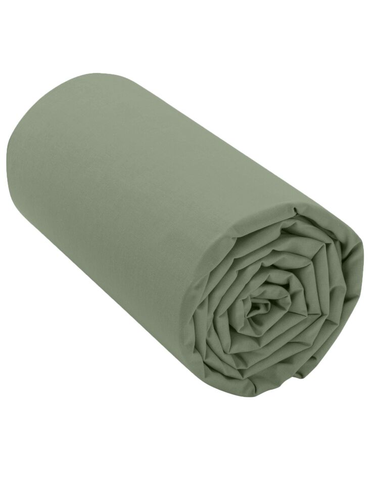 Drap-housse irrétrécissable uni coton (eucalyptus)