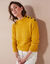 Pull col montant maille poilue fantaisie (miel)