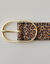 Ceinture motif l&eacute;opard, cro&ucirc;te de cuir (beige / noir)