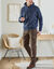 Pull col camionneur c&ocirc;te anglaise 30% laine (bleu moulin&eacute;)