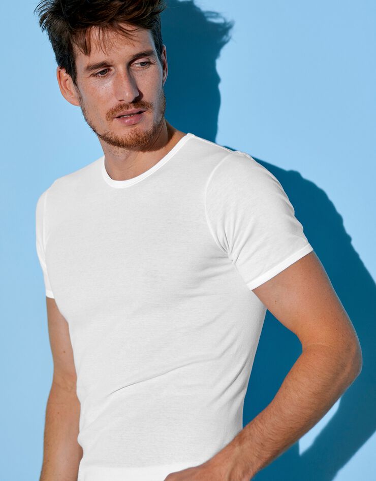 Tee-shirt sous-vêtement homme ras de cou - lot de 2 (blanc) Tee-shirt sous-vêtement homme ras de cou - lot de 2 (blanc)