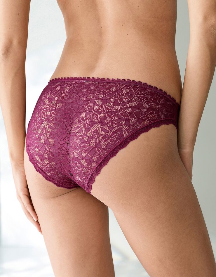 Culotte dentelle forme midi - lot de 2 (prune) Culotte dentelle forme midi - lot de 2 (prune)