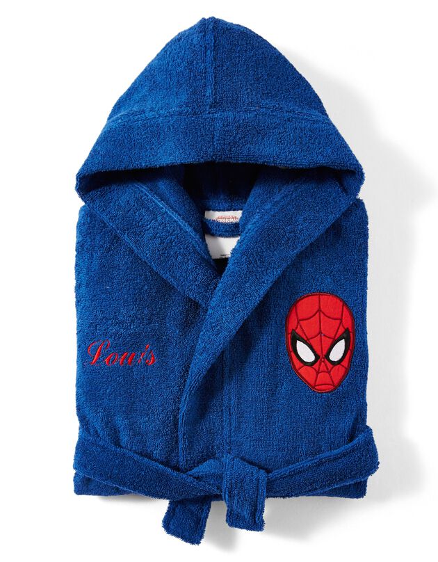 Peignoir de bain personnalisable enfant Spiderman® (bleu marine) Peignoir de bain personnalisable enfant Spiderman® (bleu marine)