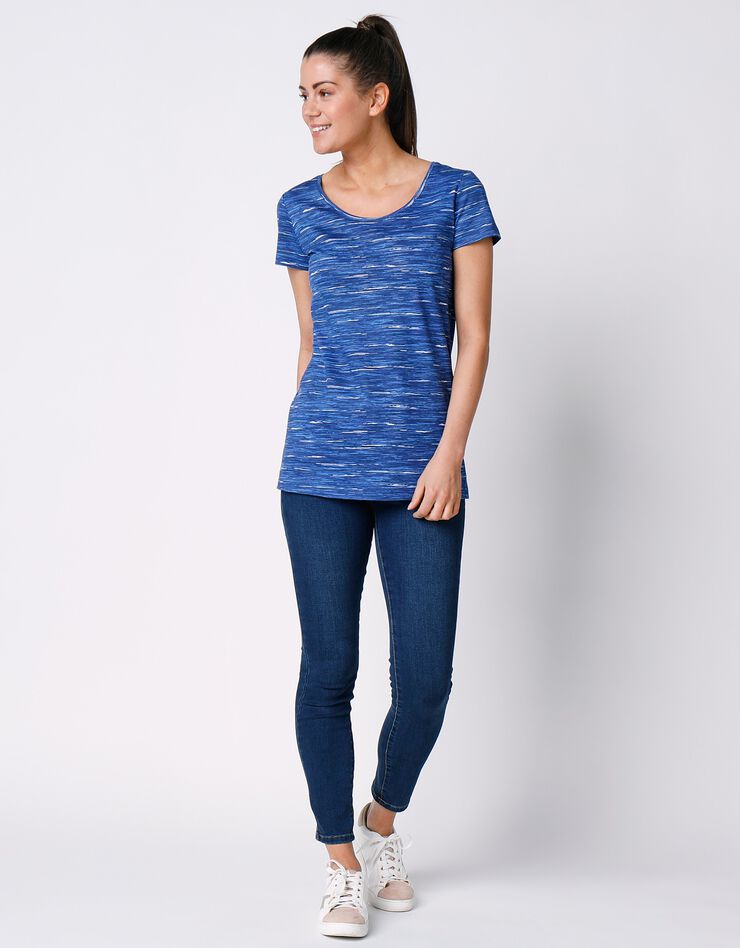 Tee-shirt chiné manches courtes en coton bio, éco-responsable (bleu dur chiné) Tee-shirt chiné manches courtes en coton bio, éco-responsable (bleu dur chiné)