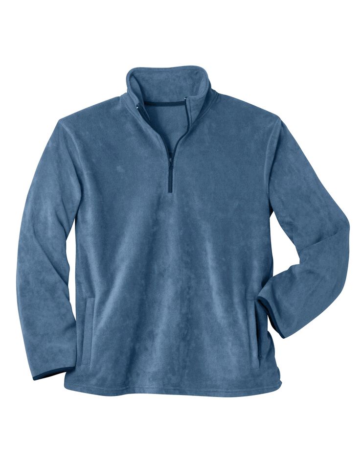 Sweat col camionneur maille micropolaire (bleu jean) Sweat col camionneur maille micropolaire (bleu jean)