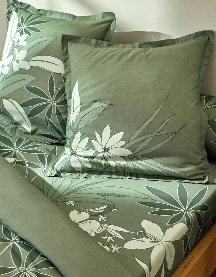 Linge de lit Émilie en coton imprimé  (vert)