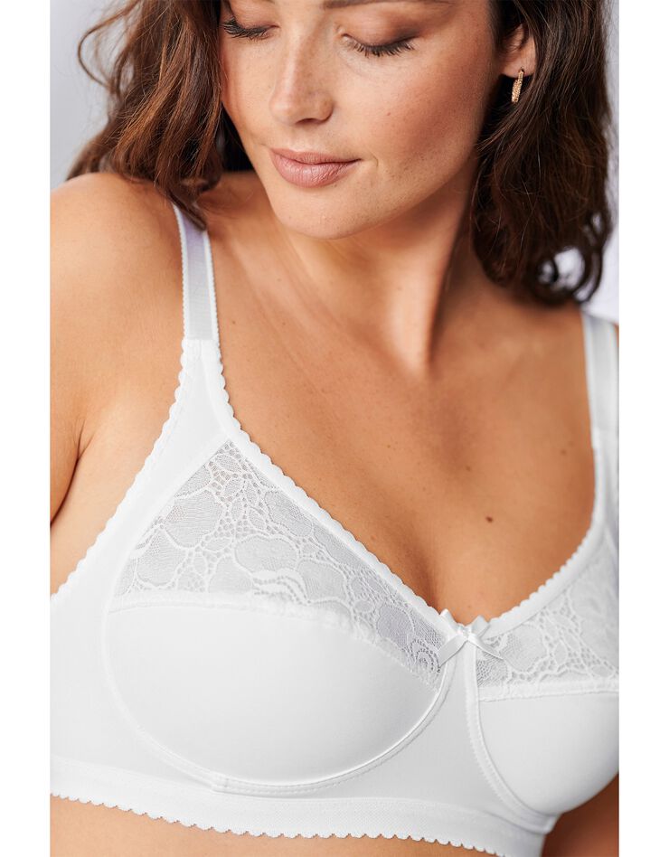 Soutien-gorge dentelle et microfibre sans armatures (blanc) Soutien-gorge dentelle et microfibre sans armatures (blanc)