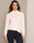 T-shirt col montant manches smockées (écru)