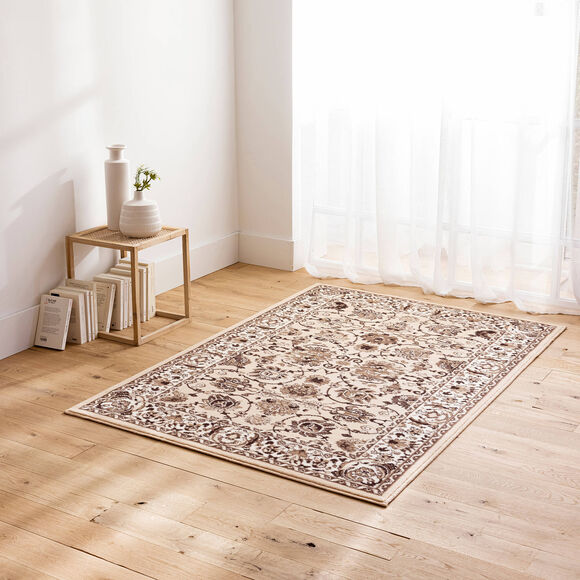 Tapis rectangulaire motifs perse (beige)