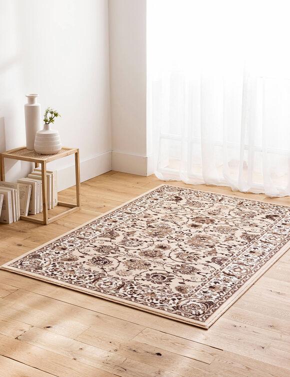 Tapis rectangulaire motifs perse (beige)