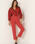 Pantalon cigarette, fluide (rouge)
