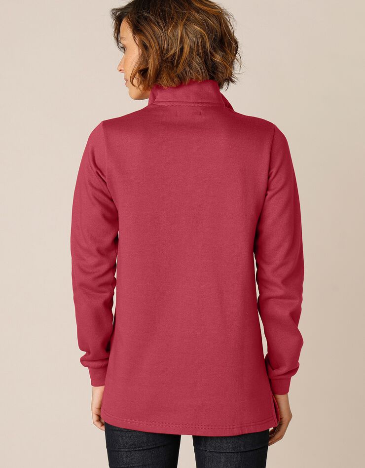 Sweat col montant zippé (cerise) Sweat col montant zippé (cerise)