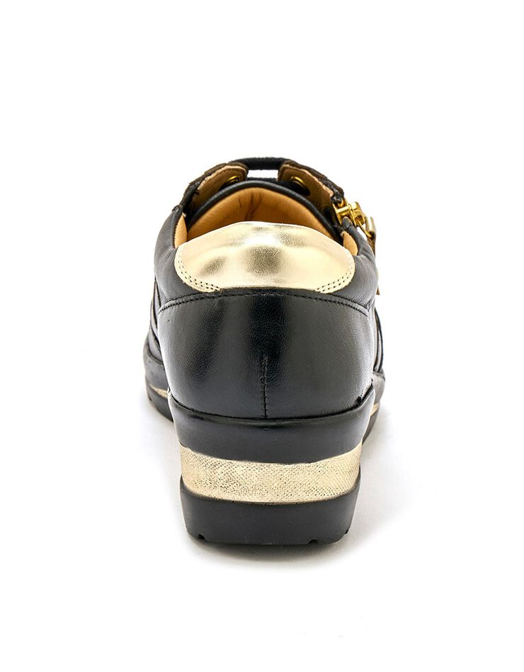 Derbies largeur confort en cuir détails métallisés (noir) Derbies largeur confort en cuir détails métallisés (noir)