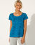T-shirt fluide imprimé végétal (bleu pétrole)