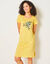 Chemise de nuit courte imprimée fleurs (jaune)