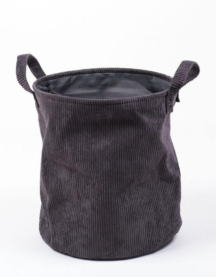 Panier rond velours déco rangement (gris anthracite)