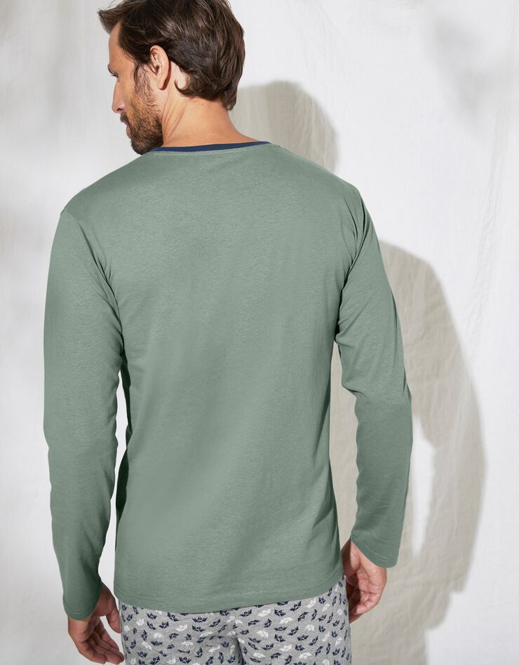 Tee-shirt pyjama imprimé manches longues (vert) Tee-shirt pyjama imprimé manches longues (vert)