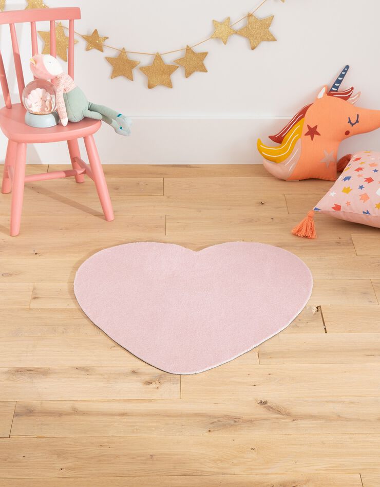 Tapis forme coeur antidérapant (rose)