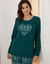 Pyjama pantalon imprimé coeur, maille polaire (vert sapin) Pyjama pantalon imprimé coeur, maille polaire (vert sapin)